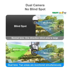 4G Sim Card CCTV PTZ Outdoor Night Vision Color Dual Lens Camera