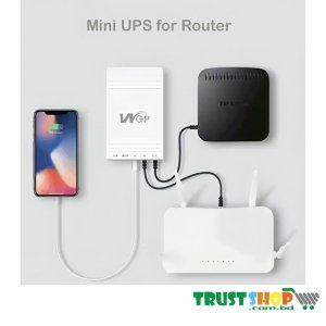 WGP Mini DC UPS for wifi router 8hrs power backup (5+9+12 Volts 3 Output)