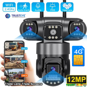 V380 PRO 3 Lens CCTV Outdoor Waterproof Night Vision PTZ Camera 4G