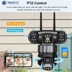 V380 PRO 3 Lens CCTV Outdoor Waterproof Night Vision PTZ Camera 4G