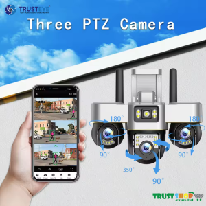 V380 New 3 Lens Move & 3 Screen WiFi Camera – Full Coverage Smart Security - Trust Eye