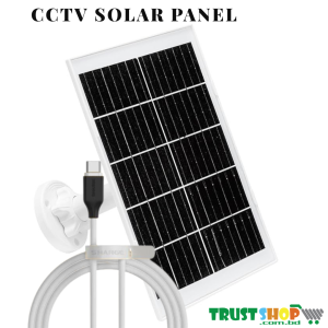 20W 12V High-Efficiency Monocrystalline Solar Panel with USB-C (Type-C) Output for CCTV & Security Cameras